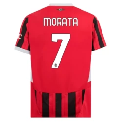 Camisola Futebol AC Milan Alvaro Morata #7 2024-25 Principal Equipamento Homem