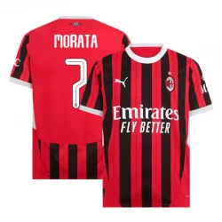 Camisola Futebol AC Milan Alvaro Morata #7 2024-25 UCL Principal Equipamento Homem
