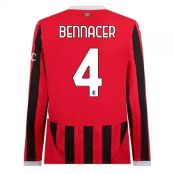 Camisola Futebol AC Milan Bennacer #4 2024-25 Principal Equipamento Homem Manga Comprida
