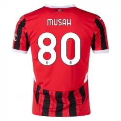 Camisola Futebol AC Milan Musah #80 2024-25 Principal Equipamento Homem