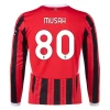 Camisola Futebol AC Milan Musah #80 2024-25 Principal Equipamento Homem Manga Comprida