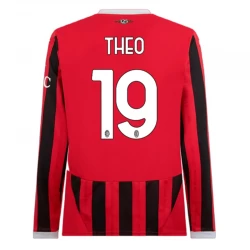 Camisola Futebol AC Milan Theo Hernández #19 2024-25 Principal Equipamento Homem Manga Comprida