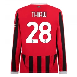 Camisola Futebol AC Milan Thiaw #28 2024-25 Principal Equipamento Homem Manga Comprida