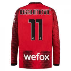 Camisola Futebol AC Milan Zlatan Ibrahimović #11 2023-24 Principal Equipamento Homem Manga Comprida