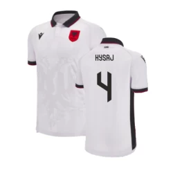 Camisola Futebol Albânia Hysaj #4 UEFA Euro 2024 Alternativa Homem Equipamento