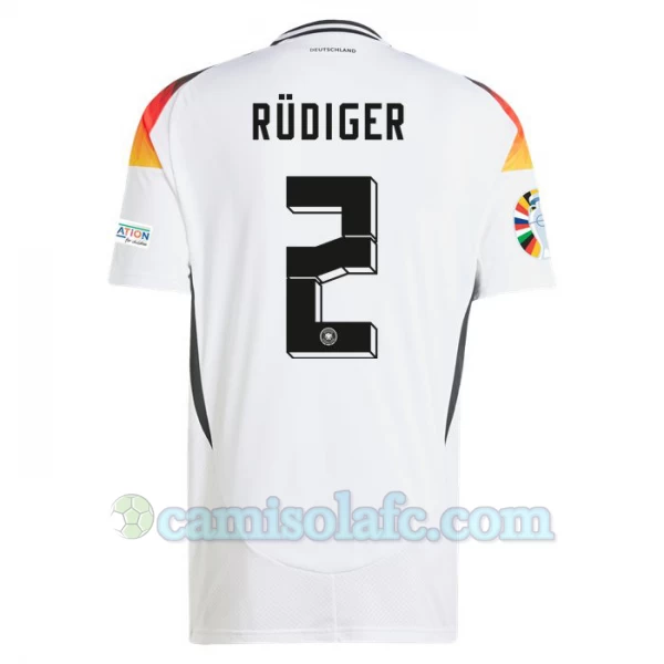 Camisola Futebol Alemanha Antonio Rudiger #2 UEFA Euro 2024 Principal Homem Equipamento