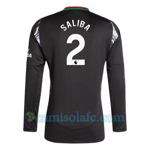 Camisola Futebol Arsenal FC 2024-25 William Saliba #2 Alternativa Equipamento Homem Manga Comprida