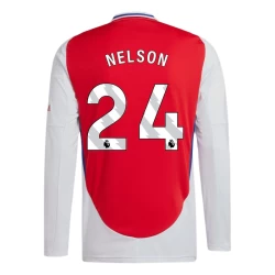 Camisola Futebol Arsenal FC Nelson #24 2024-25 Principal Equipamento Homem Manga Comprida