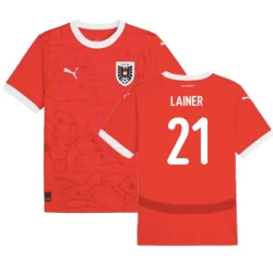 Camisola Futebol Áustria Lainer #21 UEFA Euro 2024 Principal Homem Equipamento