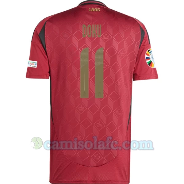 Camisola Futebol Bélgica Doku #11 UEFA Euro 2024 Principal Homem Equipamento