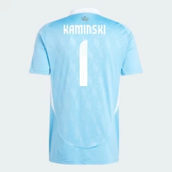 Camisola Futebol Bélgica Kaminski #1 UEFA Euro 2024 Alternativa Homem Equipamento