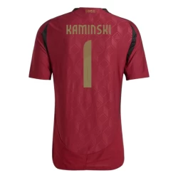 Camisola Futebol Bélgica Kaminski #1 UEFA Euro 2024 Principal Homem Equipamento