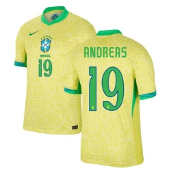 Camisola Futebol Brasileira Andreas #19 Copa America 2024 Principal Homem Equipamento