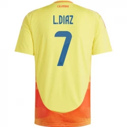 Camisola Futebol Colômbia L. Diaz #7 Copa America 2024 Principal Homem Equipamento