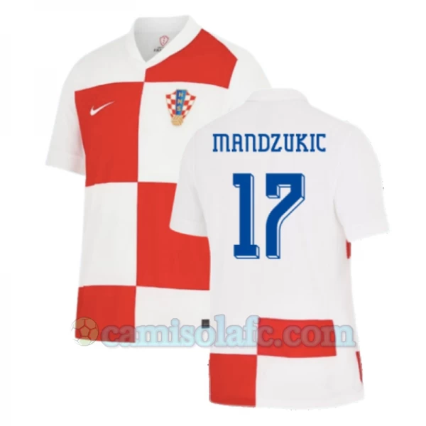 Camisola Futebol Croácia Mandzukic #17 UEFA Euro 2024 Principal Homem Equipamento