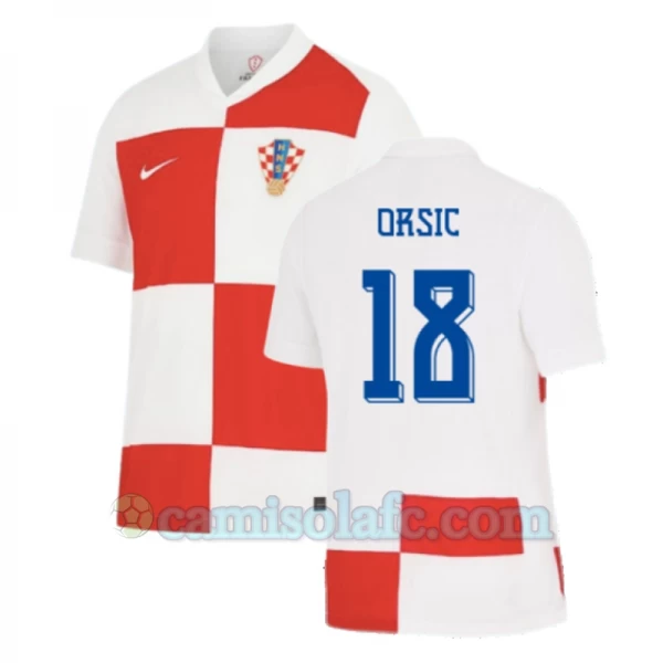 Camisola Futebol Croácia Orsic #18 UEFA Euro 2024 Principal Homem Equipamento