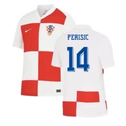 Camisola Futebol Croácia Perisic #14 UEFA Euro 2024 Principal Homem Equipamento