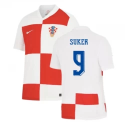 Camisola Futebol Croácia Suker #9 UEFA Euro 2024 Principal Homem Equipamento