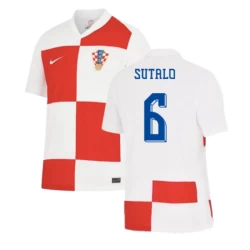 Camisola Futebol Croácia Sutalo #6 UEFA Euro 2024 Principal Homem Equipamento