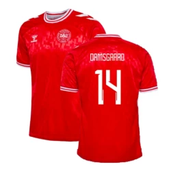 Camisola Futebol Dinamarca Damsgaard #14 UEFA Euro 2024 Principal Homem Equipamento