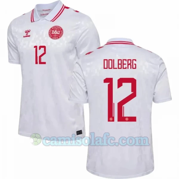 Camisola Futebol Dinamarca Dolberg #12 UEFA Euro 2024 Alternativa Homem Equipamento