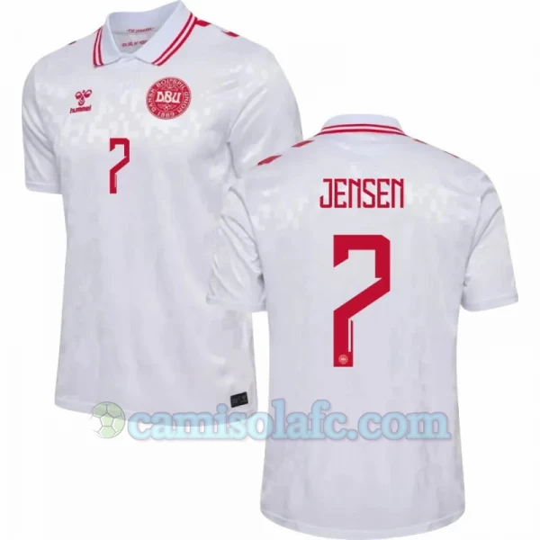 Camisola Futebol Dinamarca Jensen #7 UEFA Euro 2024 Alternativa Homem Equipamento