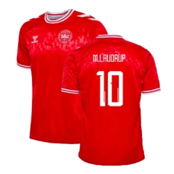 Camisola Futebol Dinamarca M.Laudrup #10 UEFA Euro 2024 Principal Homem Equipamento