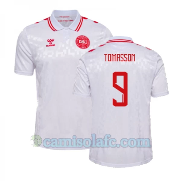 Camisola Futebol Dinamarca Tomasson #9 UEFA Euro 2024 Alternativa Homem Equipamento