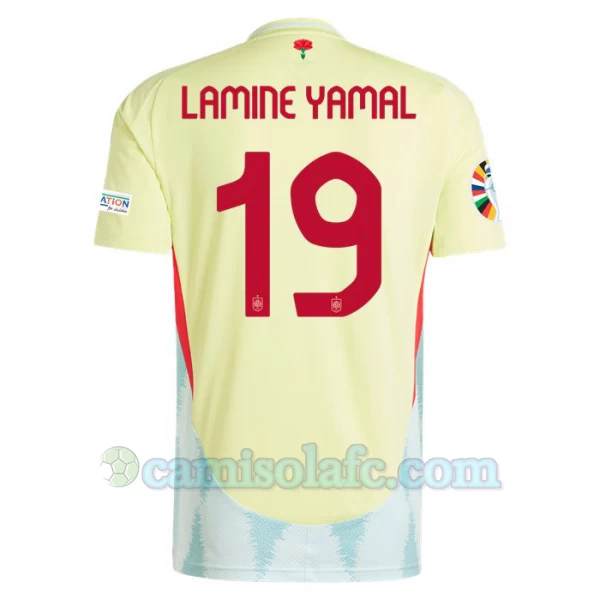 Camisola Futebol Espanha Lamine Yamal #19 UEFA Euro 2024 Alternativa Homem Equipamento
