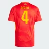 Camisola Futebol Espanha Nacho #4 UEFA Euro 2024 Principal Homem Equipamento