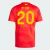 Camisola Futebol Espanha Pedri #20 UEFA Euro 2024 Principal Homem Equipamento