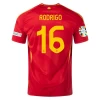 Camisola Futebol Espanha Rodrigo #16 UEFA Euro 2024 Principal Homem Equipamento