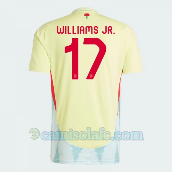 Camisola Futebol Espanha Williams Jr. #17 UEFA Euro 2024 Alternativa Homem Equipamento