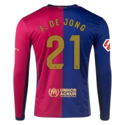 Camisola Futebol FC Barcelona F.De Jong #21 2024-25 Principal Equipamento Homem Manga Comprida