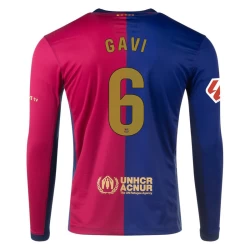 Camisola Futebol FC Barcelona Gavi #6 2024-25 Principal Equipamento Homem Manga Comprida