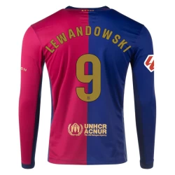 Camisola Futebol FC Barcelona Robert Lewandowski #9 2024-25 Principal Equipamento Homem Manga Comprida