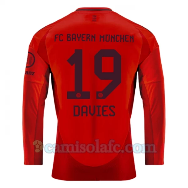 Camisola Futebol FC Bayern München Alphonso Davies #19 2024-25 Principal Equipamento Homem Manga Comprida