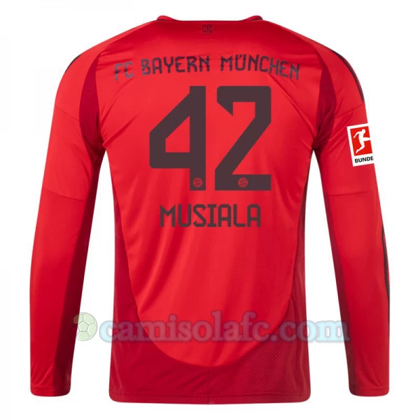 Camisola Futebol FC Bayern München Jamal Musiala #42 2024-25 Principal Equipamento Homem Manga Comprida
