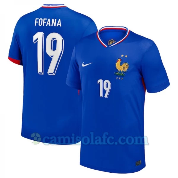 Camisola Futebol França Fofana #19 UEFA Euro 2024 Principal Homem Equipamento