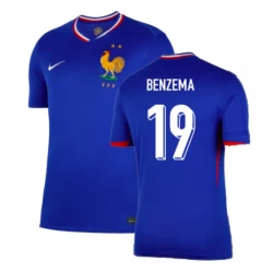 Camisola Futebol França Karim Benzema #19 UEFA Euro 2024 Principal Homem Equipamento
