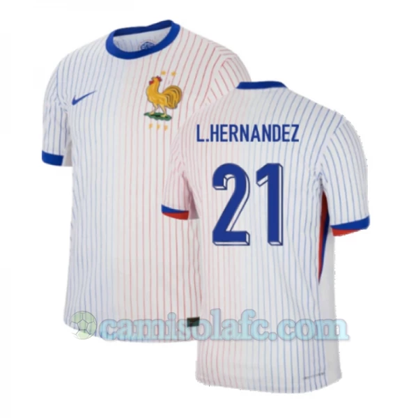 Camisola Futebol França L.Hernandez #21 UEFA Euro 2024 Alternativa Homem Equipamento