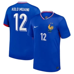 Camisola Futebol França Randal Kolo Muani #12 UEFA Euro 2024 Principal Homem Equipamento