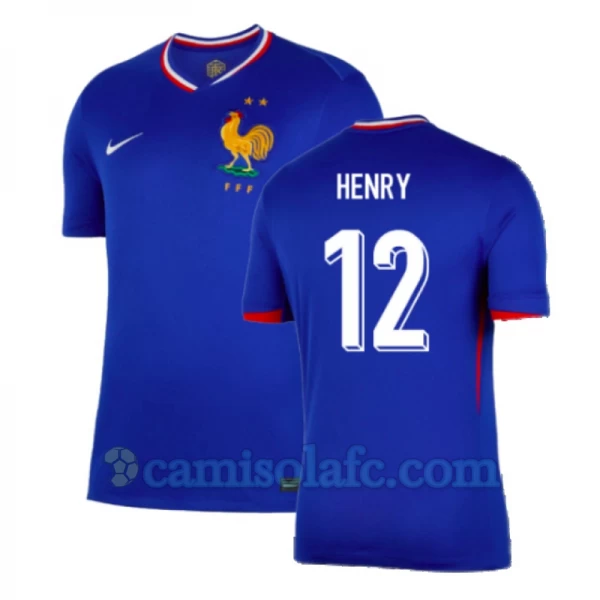 Camisola Futebol França Thierry Henry #12 UEFA Euro 2024 Principal Homem Equipamento