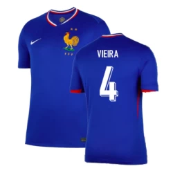 Camisola Futebol França Vieira #4 UEFA Euro 2024 Principal Homem Equipamento