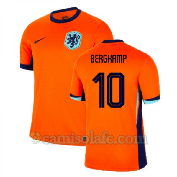Camisola Futebol Holanda Bergkamp #10 UEFA Euro 2024 Principal Homem Equipamento