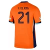 Camisola Futebol Holanda Frenkie de Jong #21 UEFA Euro 2024 Principal Homem Equipamento