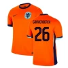 Camisola Futebol Holanda Gravenberch #26 UEFA Euro 2024 Principal Homem Equipamento