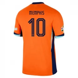 Camisola Futebol Holanda Memphis Depay #10 UEFA Euro 2024 Principal Homem Equipamento