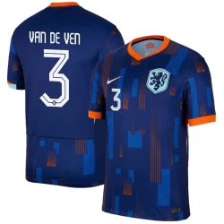 Camisola Futebol Holanda Van De Ven #3 UEFA Euro 2024 Alternativa Homem Equipamento