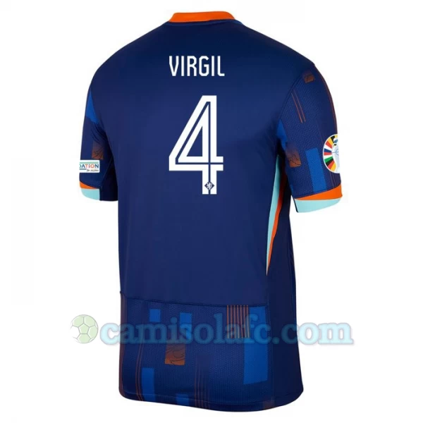 Camisola Futebol Holanda Virgil van Dijk #4 UEFA Euro 2024 Alternativa Homem Equipamento